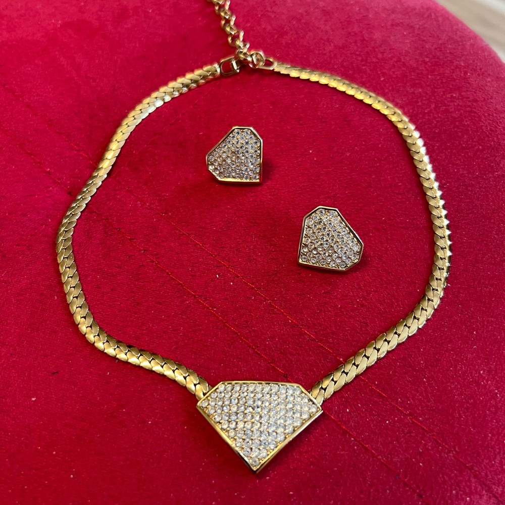 Christian Dior Vintage Gold and Silver Necklace Set